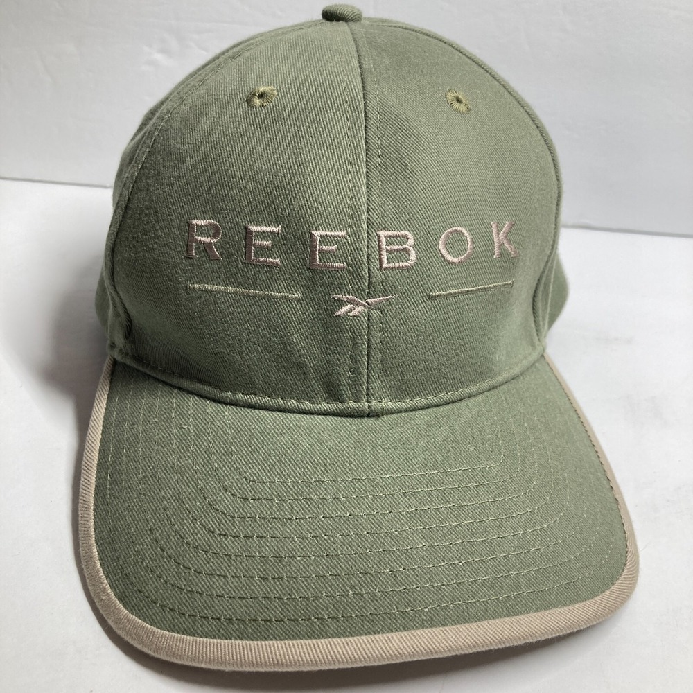 Reebok Cap‎ Hat Adult Light Green  Beige Twill Cotton Strapback Adjustable
